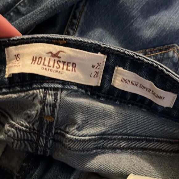 Hollister High Rise Super Skinny Ankle Distressed Ripped Jeans Women's W25 L28 - Picture 3 of 5